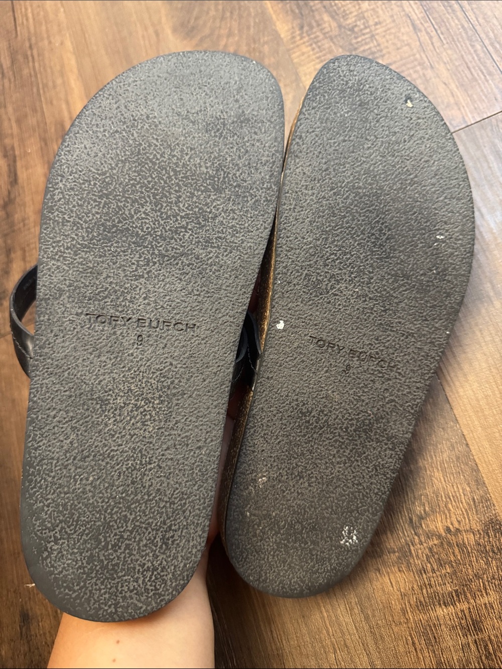Tory Burch Miller Cloud sandals feature a black patent leather - Picture 2 of 14
